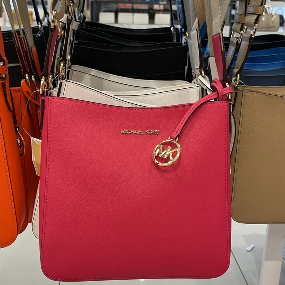 Michael Kors Jet Set Travel Small Messenger Crossbody Bag Electric Pink  NWT